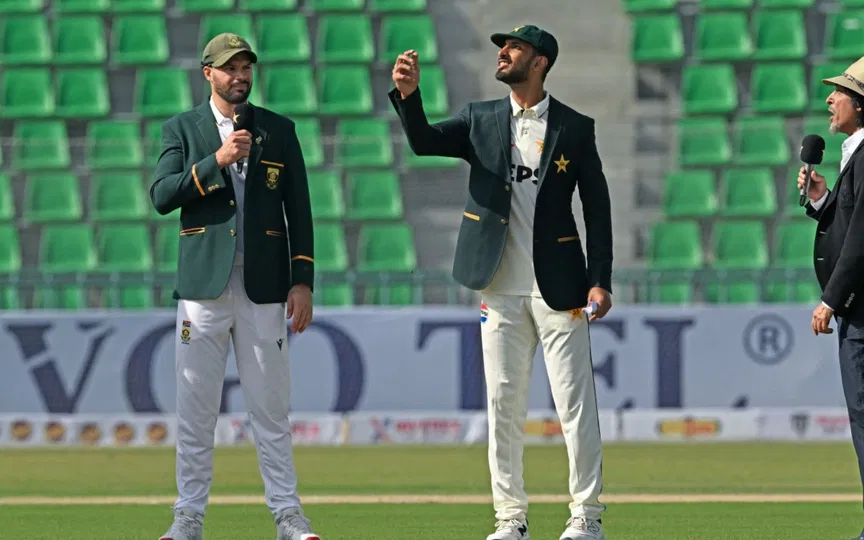 38-year-old spinner set for debut as Pakistan captain Shan Masood elects to bat